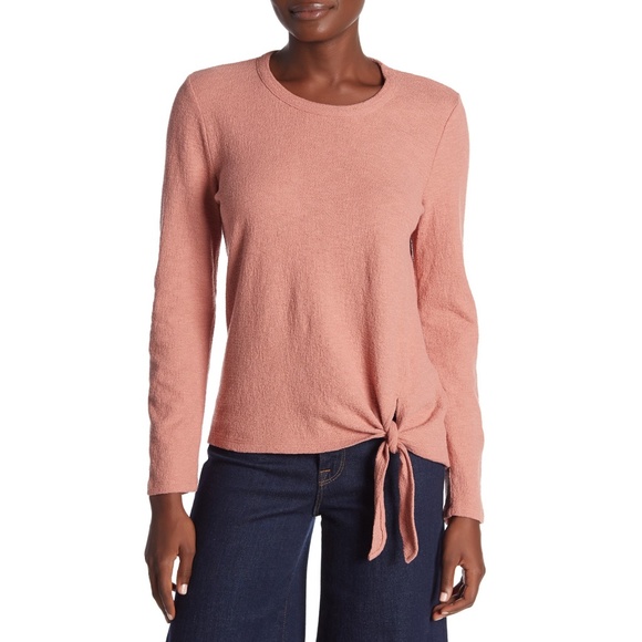 Madewell Tops - Madewell Rosewood Bottom TIe Crew Neck Tee